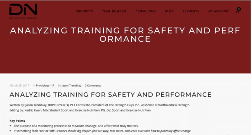 ANALYZING TRAINING FOR SAFETY AND PERFORMANCE