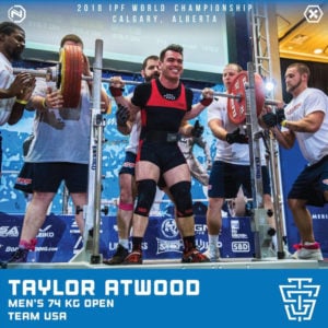 2018 IPF World Championship - Taylor Atwood - Team USA
