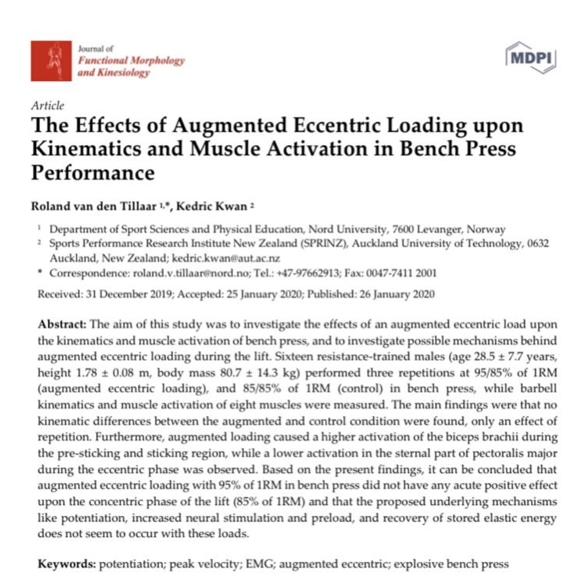 Effects of Augmented Eccentric Loading Publication