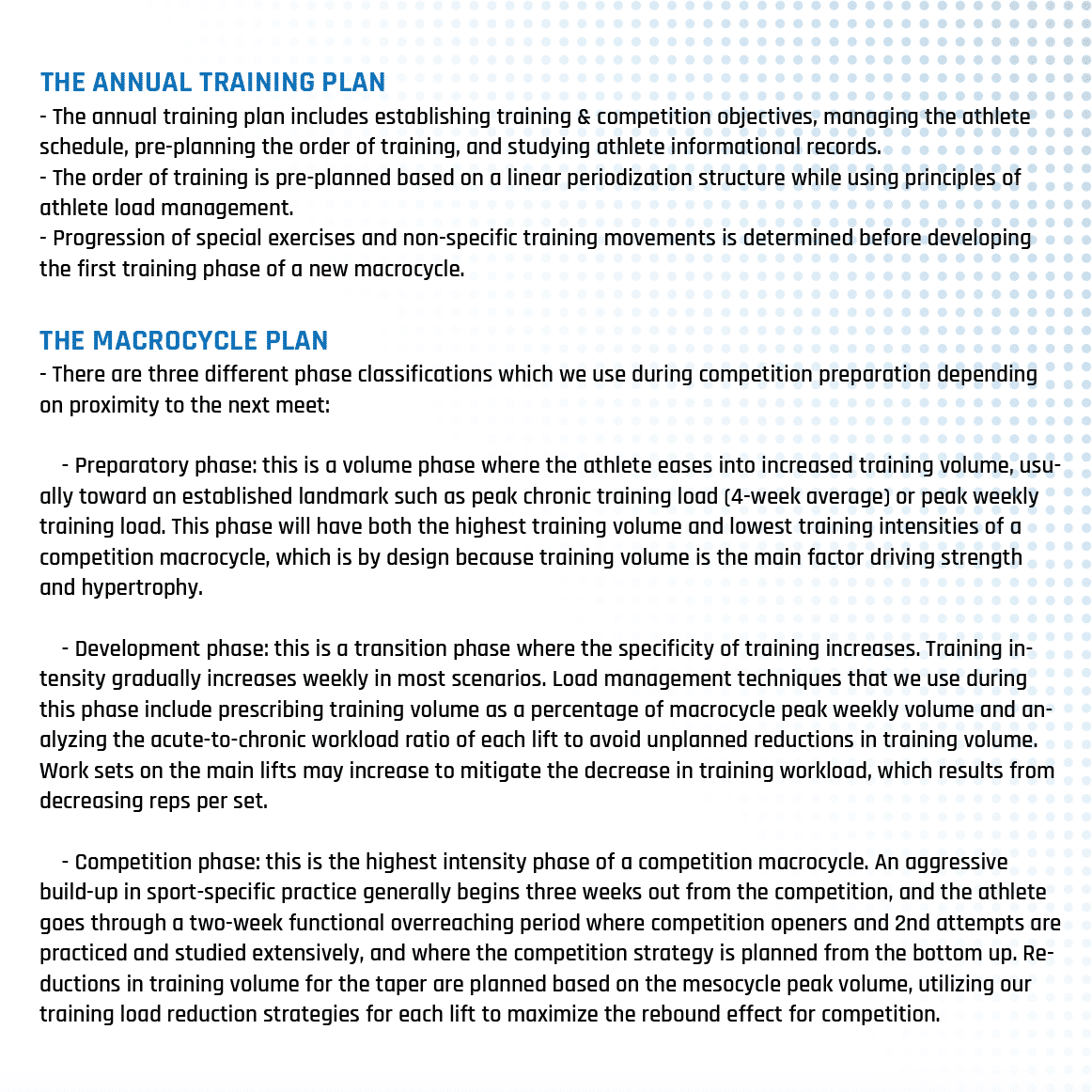 Programming Annual and Macrocycle Plans Rationale